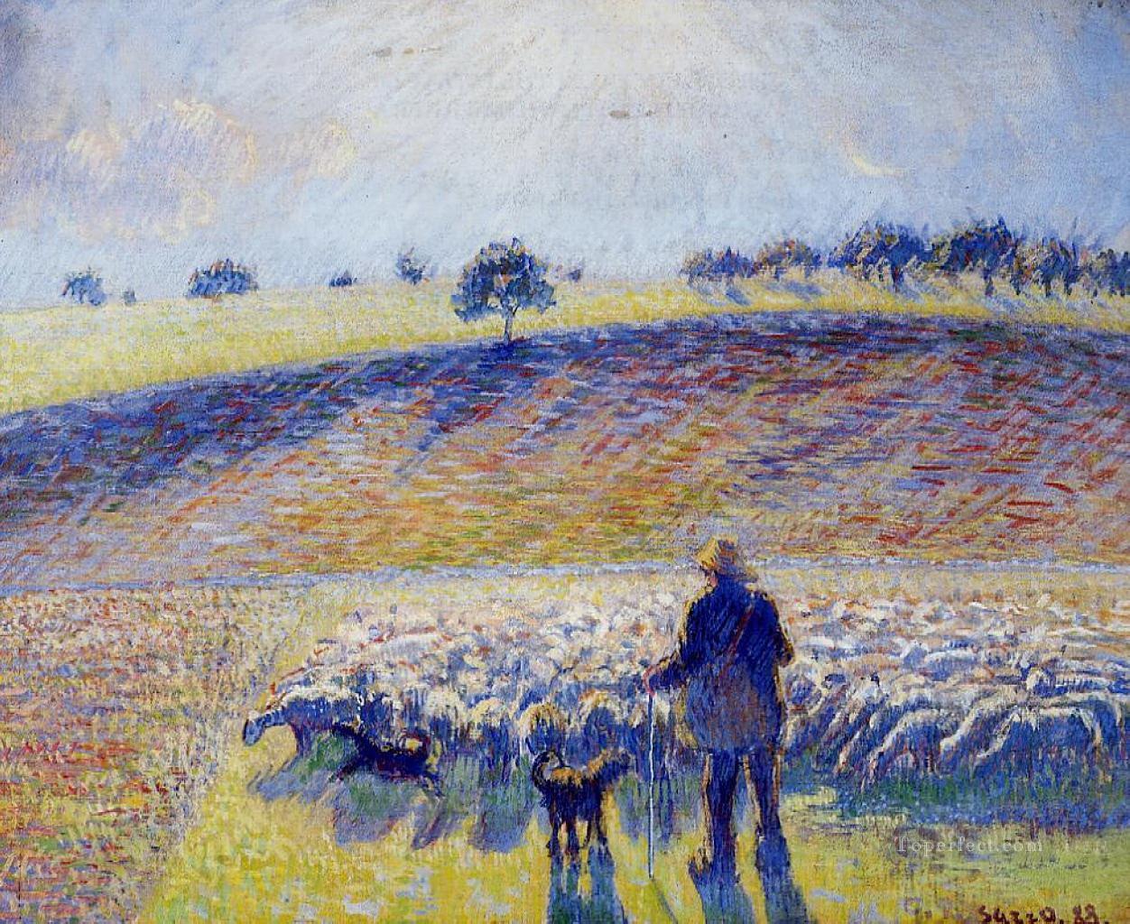 berger et Chèvre Mouton Berger 1888 Camille Pissarro Peintures à l'huile